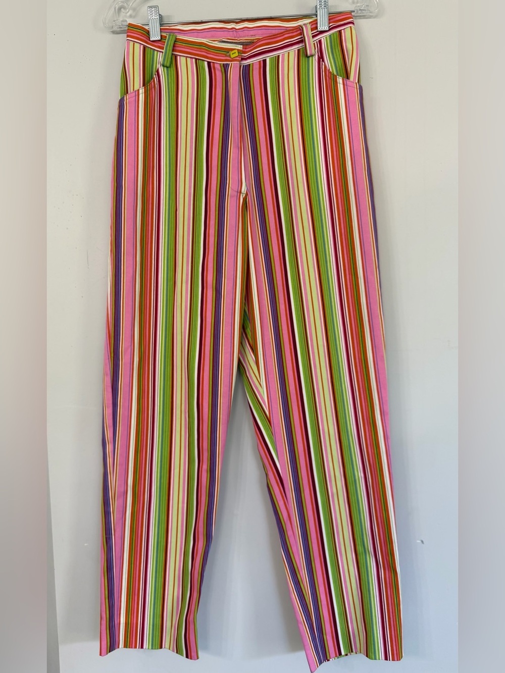 Vintage Painted Pony Made in USA Pink Multicolor Stripe Straight Leg Pant size 6